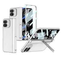 Magnetic Hinge Stand Case for Google Pixel 9 Pro Fold Plain Leather Screen Glass Protective Hard Cover for Pixel 9 Pro Fold Case Google Pixel 9 Pro Fold juoda