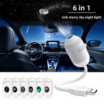 2 viename USB Mini Galaxy Žvaigždžių Projektorius Naktinė Lempa 12 Filmų Žvaigždėtas Dangus Aplinkos Šviesa Automobiliui Namų Dekoras Suaugusiems Ir Vaikams blue