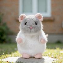 Mielas baltas kūdikis žiurkėnas pliušinis žaislas Žavingas augintinis degu įdarytas gyvūnas minkšta lėlė pelės pliušinis žaislas mergaitei berniukui 14cm pilka
