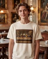 Last Supper Fast | Renaissance Pizza Burger Tee | Comfort Colors 1717 | Ring-Spun Cotton | S-4XL 120 beige