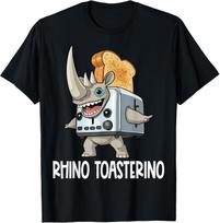 Italian Brainrot Characters Rhino Toasterino Unisex T-Shirt 3XL gray