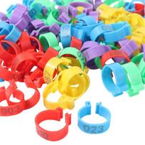 100pcs Portable Poultry Leg Tags Mixed Colour Plastic Band Foot Ring Bird Identification with Number Letter Poultry Ankle Bands blue
