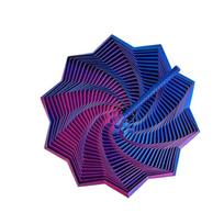 3D Printing Fractal Fidget Star Model Geometric Design S/M Expanded Sensory Model Relaxation Creativity Visual Illusion Hexagon 11.5cm blue