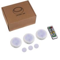 Cabinet Night Light Wireless Dimmable Touch Sensor LED Lamp Battery Powered Remote Control for Kitchen Stair Bedroom 3pcs