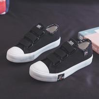Velcro Canvas Shoes Women Ulzzang Cloth Shoes Student White Shoes Tide Casual Board Shoes 38 juoda
