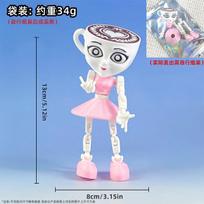 *Tungtungsahur Figure Ballerina Cappuccino Action Figure Brainbot Anime Tralalero Tralala Shark Ornament Movable 3D Printed Toy white