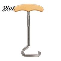 High Boot Puller Tool Horse-Shaped Shoe Horn Hook Durable Metal Portable Boots Wooden Helper for Men And Women T-Handle Easy Wear Assist Home 21cm beige