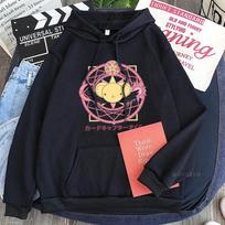 Sakura Card Capture Cartoon Anime Hoodie Female Anime Cute L pink