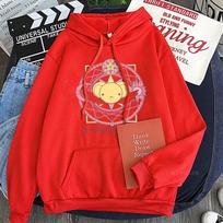 Sakura Card Capture Cartoon Anime Hoodie Female Anime Cute S red
