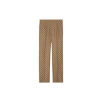 GUCCI Gg lininio audinio drobės kelnės 672087ZAM7G2580 46 brown