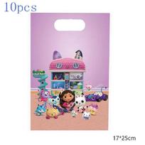 10/30pcs Gabby Dollhouse Gift Bag Loot Bag Kid Girls Birthday Party Supplies Cat Decorations Kids Gift Party Favors Decoration 5 Style-A 30PCS pink