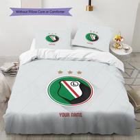 Custom Name Legia Warsaw Pattern Bedding Quilt Set  Home Decoration  Gift (1 * duvet cover + 2 * pillowcase  without core) 135x200cm white
