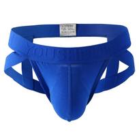 Vyriškos kelnaitės Seksualūs medvilniniai apatiniai Jockstraps Tanga XXL mėlyna