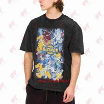 Digimon Anime Vintage Inspired Modern Boot Vintage Washed Tee Pure Cotton T-Shirt S black