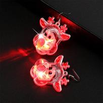 Elektrinės Kalėdinės kabinamos ausų klipsai Cukrinės lazdelės Šviečiantis Kalėdinis pakabukas LED lašiniai auskarai Unisex Earrings-D red