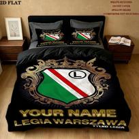 Custom Legia Warsaw Bedding Quilt Set Quilt Cover Pillowcase Home Decoration Birthday Gift (1 * duvet cover + 2 * pillowcase, without core) 155x200cm