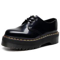 Thick Sole Hole Small Leather Shoes Women's Low Top, Genuine Leather British Round Head Casual Student Muffin Bottom Short Boots 41 black