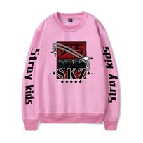 Mada Stray Kids Kpop apvalaus kaklo megztinis vyrams/moterims Harajuku džemperis gatvės drabužiai madingi viršutiniai drabužiai kasdieniai paauglių drabužiai XXXL rožinė