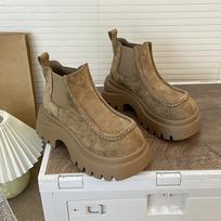 Platform Women Ankle Boots Casual Suede Winter Sport Shoes Fashion Dress New Boots 2025 Designer Goth Femme Chelsea Boots 40 ruda