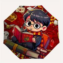 1 vnt. Harry Potter automatinis sulankstomas skėtis, kompaktiškas skėtis, puiki dovana gimtadieniui, Valentino dienai, vėjui atsparus skėtis, a0827100 black