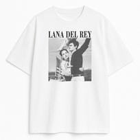 Lana Del Rey T-shirt Men and Women Summer Gothic Cotton Y2K Clothing Round Neck Short Sleeved Tee Streetwear S gray
