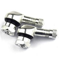 2 vnt. 90 laipsnių CNC motociklo padangų vožtuvų koteliai su montavimo skersmeniu 10-11,3 mm Harley Davidson, BMW, Honda, Kawasaki, Suzuki sidabras