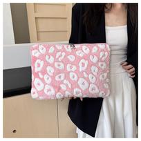 Soft Plush Laptop Case Protective Tablet Protective Pouch New Tablet Case  School 11 inches rožinė