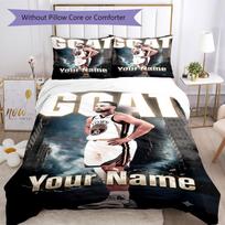 Golden State Warriors Curry Customized Name Duvet Cover Set Suitable for Bedrooms Soft Bedding Bedroom Decor Gift for Festivals 135cmx200cm white