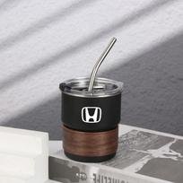 300 ml 304 nerūdijančio plieno automobilinė kavos puodelis su dangteliu, apsaugantis nuo nudegimo, atsparus puodelis gėrimams, skirtas lauko iškyloms, stovyklavimui, Honda Civic juoda