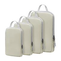 Compression Packing Cubes For Suitcases Travel 4 Set Expandable Travel Bags For Luggage One Size smėlis