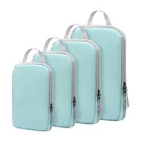 Compression Packing Cubes For Suitcases Travel 4 Set Expandable Travel Bags For Luggage One Size šviesiai mėlyna spalva