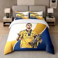 3Pcs Bedding SetCristiano Ronaldo Soft Bed Sheet and Two Pillowcases Home Bedroom Decor 140cmx210cm