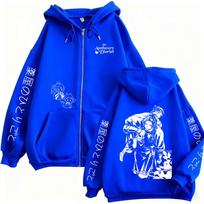 Anime The Apothecary Diaries Maomao Zipper Hoodie Manga Casual Fleece Zip Up Jacket Cartoon Cosplay Zip Up Sweatshirt S blue