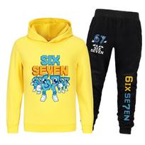 Six Seven Kids Clothes Set Cartoon Steal A Brainrot  Boys Girls Hoodie+Pants 2pcs Set Toddler  Tracksuit Children Outfits 120 yellow