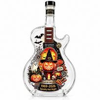 Ghost Halloween Guitar Shaped Decanter Pumpkin Clear Glass Bottle Spirits Container  Rock Fans StyleB black