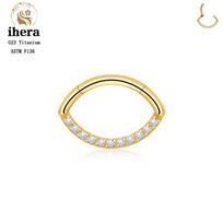 G23 Titano Nosies Žiedas Clicker Ausies Cartilage Tragus Helix Daith Apvalūs Auskarai Žiedai CZ 16G Vyriškas Segmentas Kūno Pradūrimas Papuošalai 16G 1.2X10mm