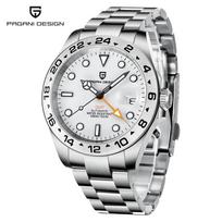 PAGANI DESIGN Nauji 42 mm Automatiniai Mechaniniai Laikrodžiai Vyrams GMT Laikrodis Nerūdijančio Plieno Safyro Atsparus Vandeniui Laikrodis Reloj Hombre gray