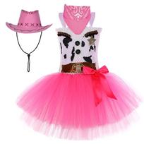 Western Cowgirl Mesh Tutu Dress, Rose Red LED Light Up Kids Stage Performance Full Skirt XL（7-8Y） white