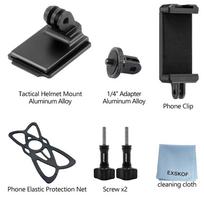 Aluminum Alloy Tactical Helmet Mount for GoPro Hero 13 12 11 9 Insta360 X5 DJI OSMO Action 6 Fast Helmet Camera Adapter Airsoft