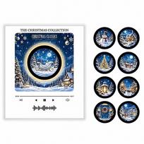 with 9 NFC Fridge Records Mini Vinyl Record Music Player Magnetic Music Player  Refrigerator Decor D