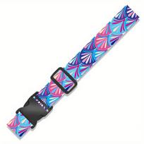 Secure Luggage Tag with Fixed Strap and Buckle for Travel Trolley Case Binding Rope Packaging Fan-shaped luggage strap blue