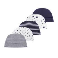 5 vnt. naujagimio kepuraitės Medvilninės Minkštos Unisex 0-6 mėn. 0-6M blue