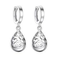 Moonlight Cat's Eye Earrings: Patterned Totem Ear Cuffs & Pendants for Women - Hollow Wishing Well Jewelry balta