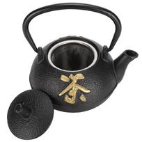 Iron Teapot Kettle Uncoated with Strainer 0.3L Tea and Zen Set Boiler for Home Tea House black