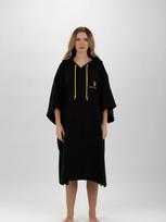 Pacifique Sud Sportinio stiliaus chalatas 'Poncho Surf - Einheitsgröße - Tencel - Mit Ärmeln' juoda