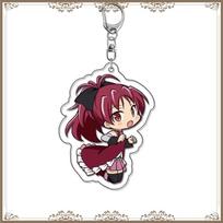 Puella Magi Anime Keychain Bag Tag Cartoon Madoka Magica Kaname Akemi Homura Decorative Baji Keyring Trendy Gift black