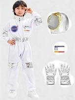 Helovino Astronautų Cosplay Kostiumas Vaikams Berniukui Mergaitei Kombinezonas Animacinis Kosminė Šventė Astronautas Apranga Baltas Kosminis Kostiumas Kombinezonas Drabužiai XS 80-100CM white