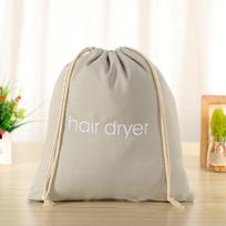 Hair Dryer Cloth Bag Hair Diffuser Hairdryer Bag Drawstring Closure Cover Canvas Storage Belt Mouth Drawstring Dust Bag Light gray beige