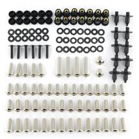 Fit For Kawasaki Ninja ZX10R ZX-10R ZZ-R1100 ZX-11 Z125 Pro Vulcan 1700 Motorcycle Full Fairing Bolts Kit Fairing Clips Steel ZX-10R 06-07 Silver