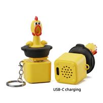 Chicken Frog Themed Keyboard Fidget Toy Keychain - Finger Button Clicker For Relaxation And Stress Relief yellow